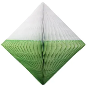 12" Mint & White Dip Dye Honeycomb Diamond
