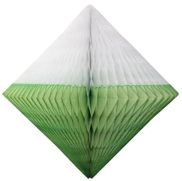 12" Mint & White Dip Dye Honeycomb Diamond