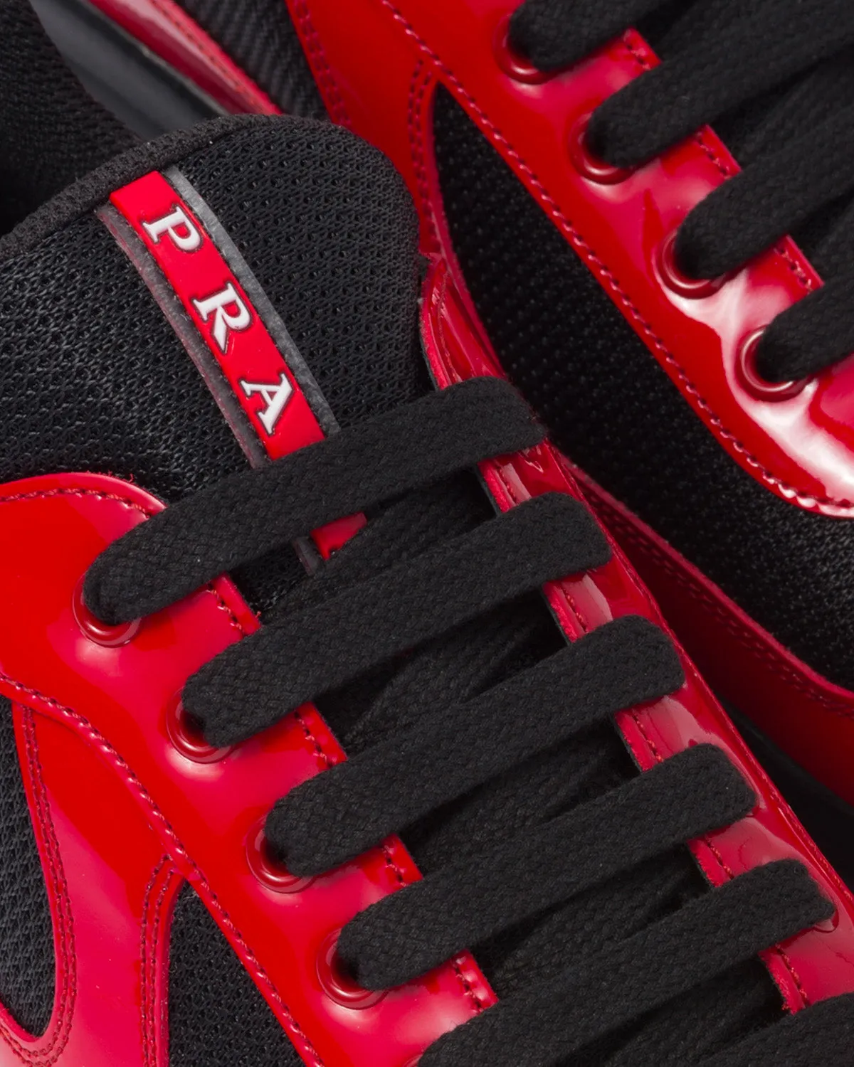 America's Cup Patent Leather Red / Black Low Top Sneakers