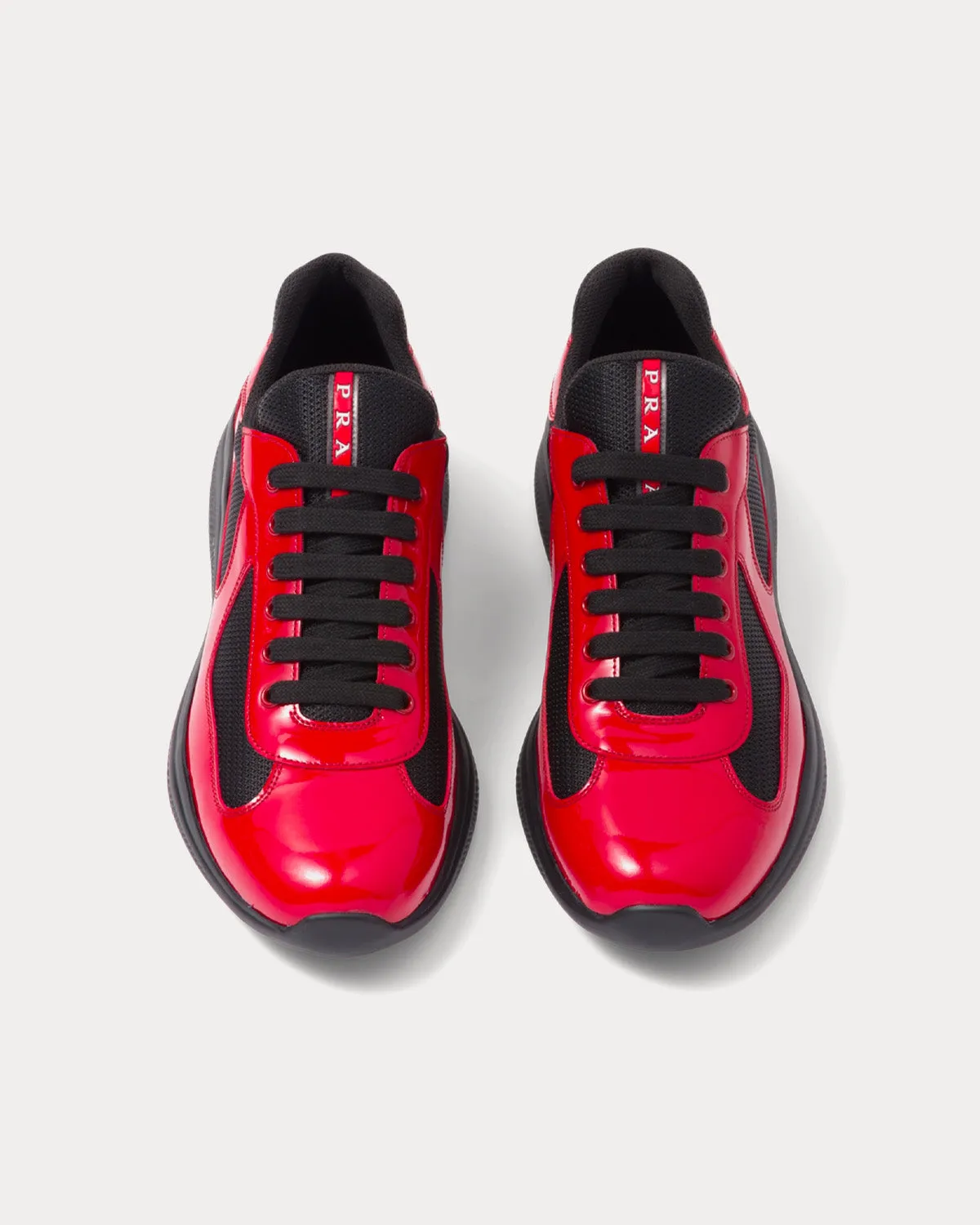 America's Cup Patent Leather Red / Black Low Top Sneakers