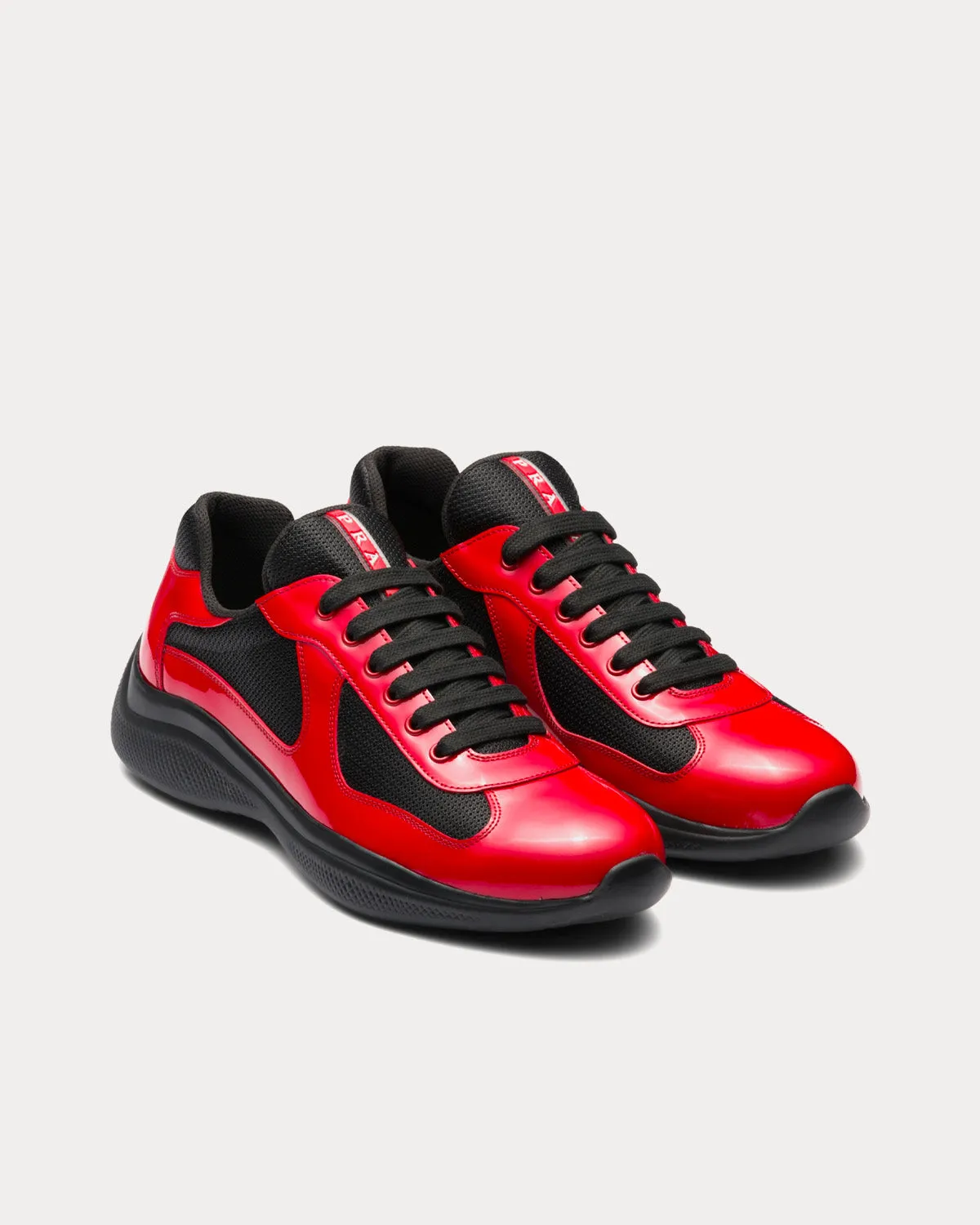America's Cup Patent Leather Red / Black Low Top Sneakers