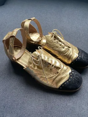 Chanel gold ankle brogues size 39 - AWC1992