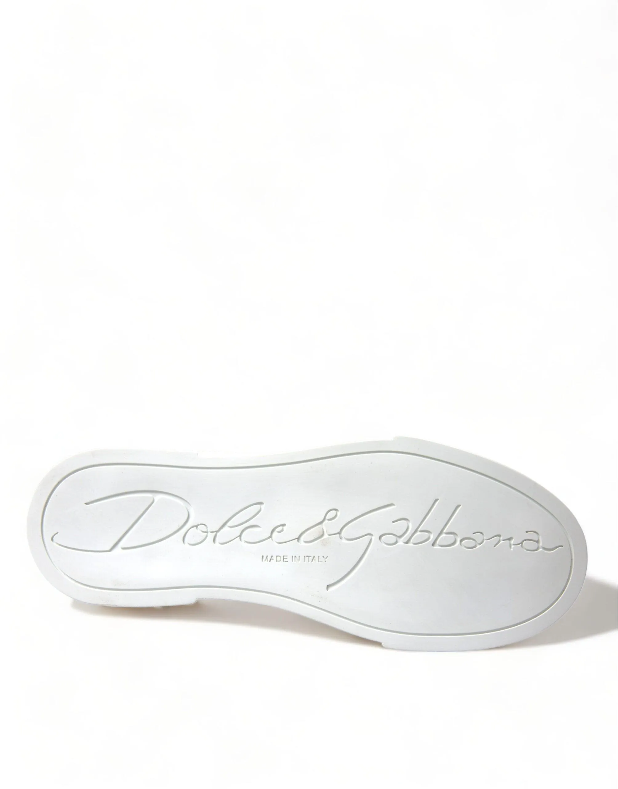 Dolce & Gabbana White Green Leather Portofino Classic Sneaker Shoes