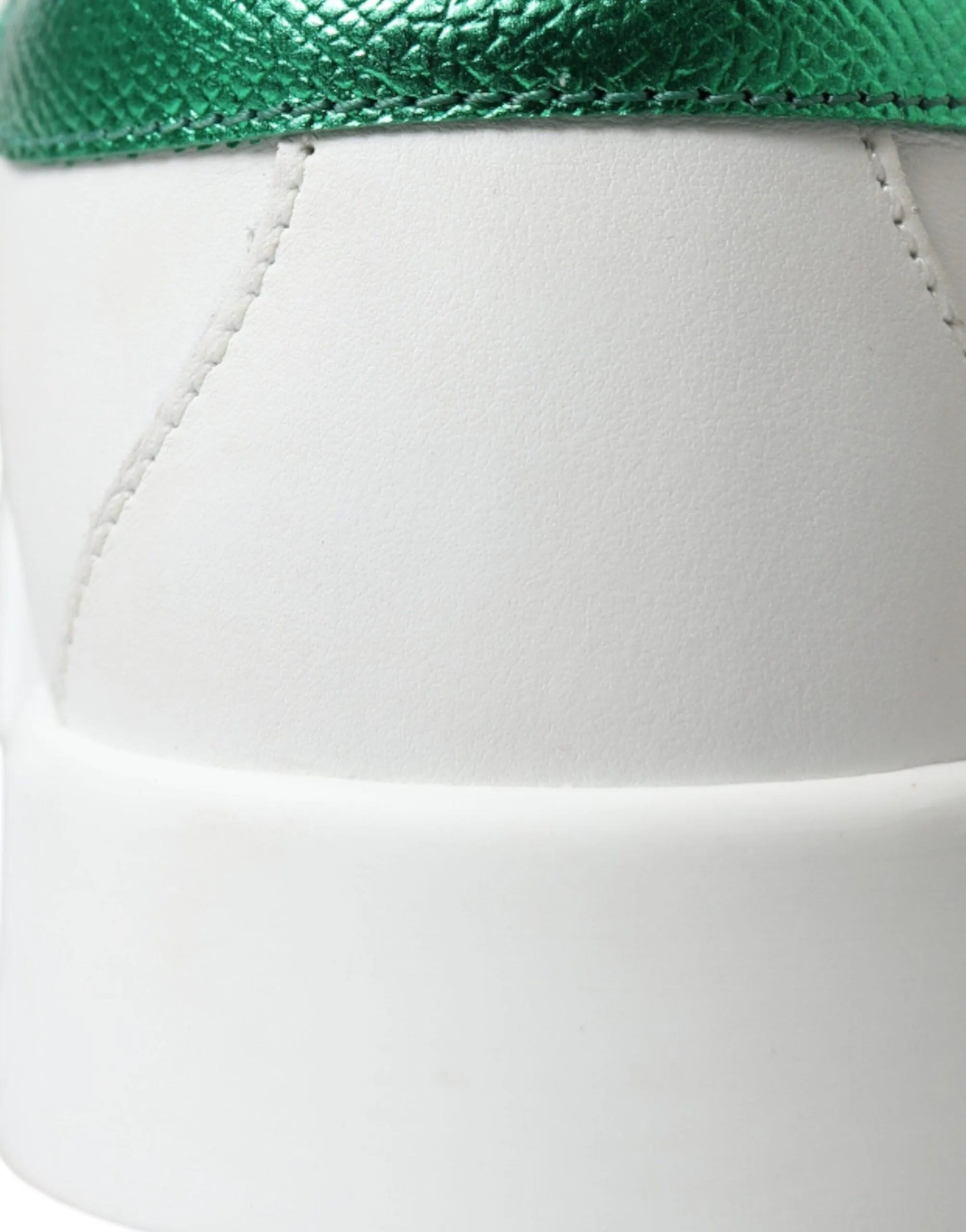 Dolce & Gabbana White Green Leather Portofino Classic Sneaker Shoes