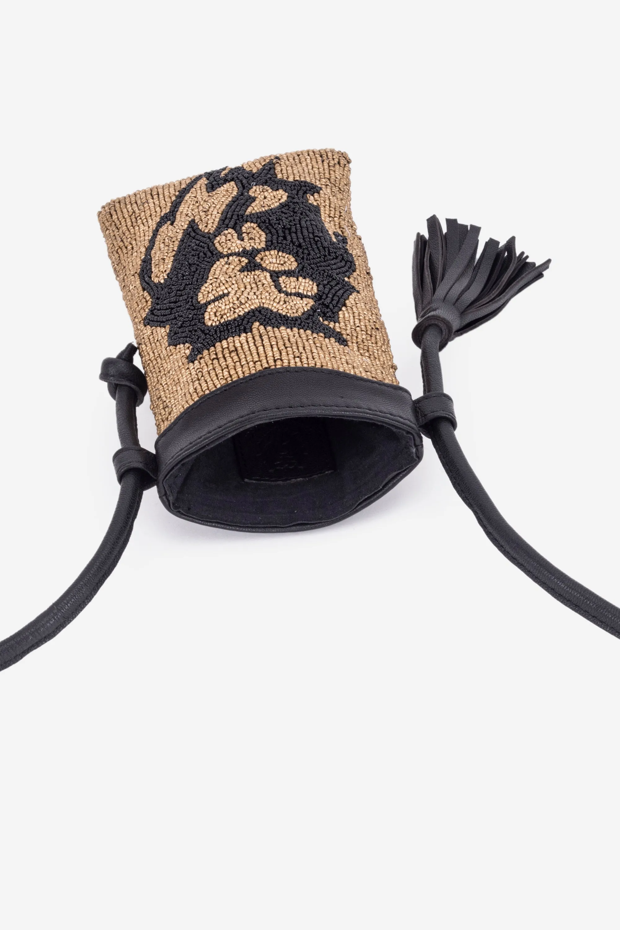 ECO-CONSCIOUS ELISA BLACK/GOLD SLING BAG