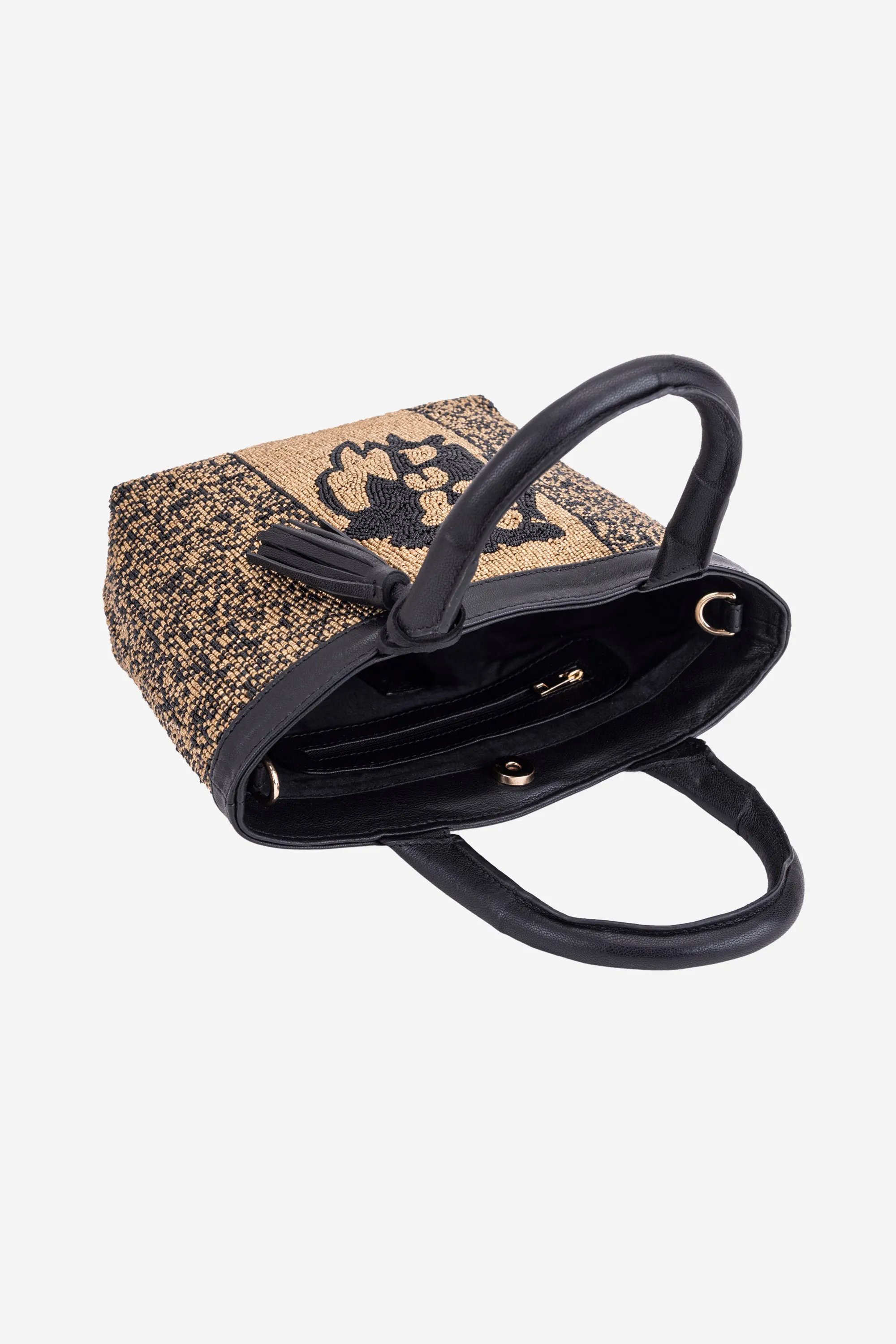 ECO-CONSCIOUS HELEN BLACK/GOLD HANDBAG