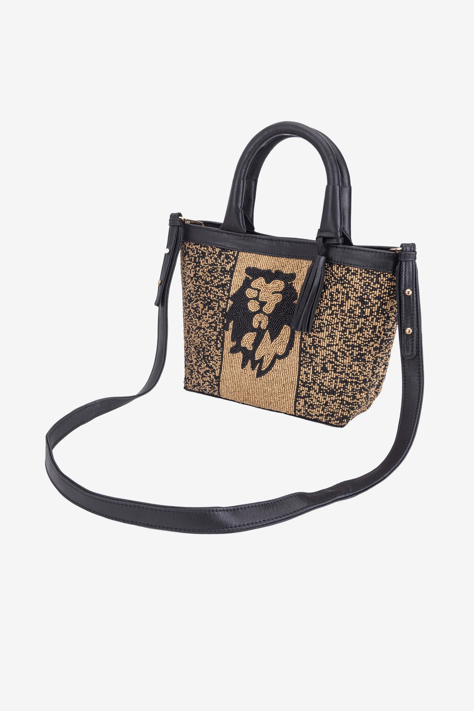 ECO-CONSCIOUS HELEN BLACK/GOLD HANDBAG