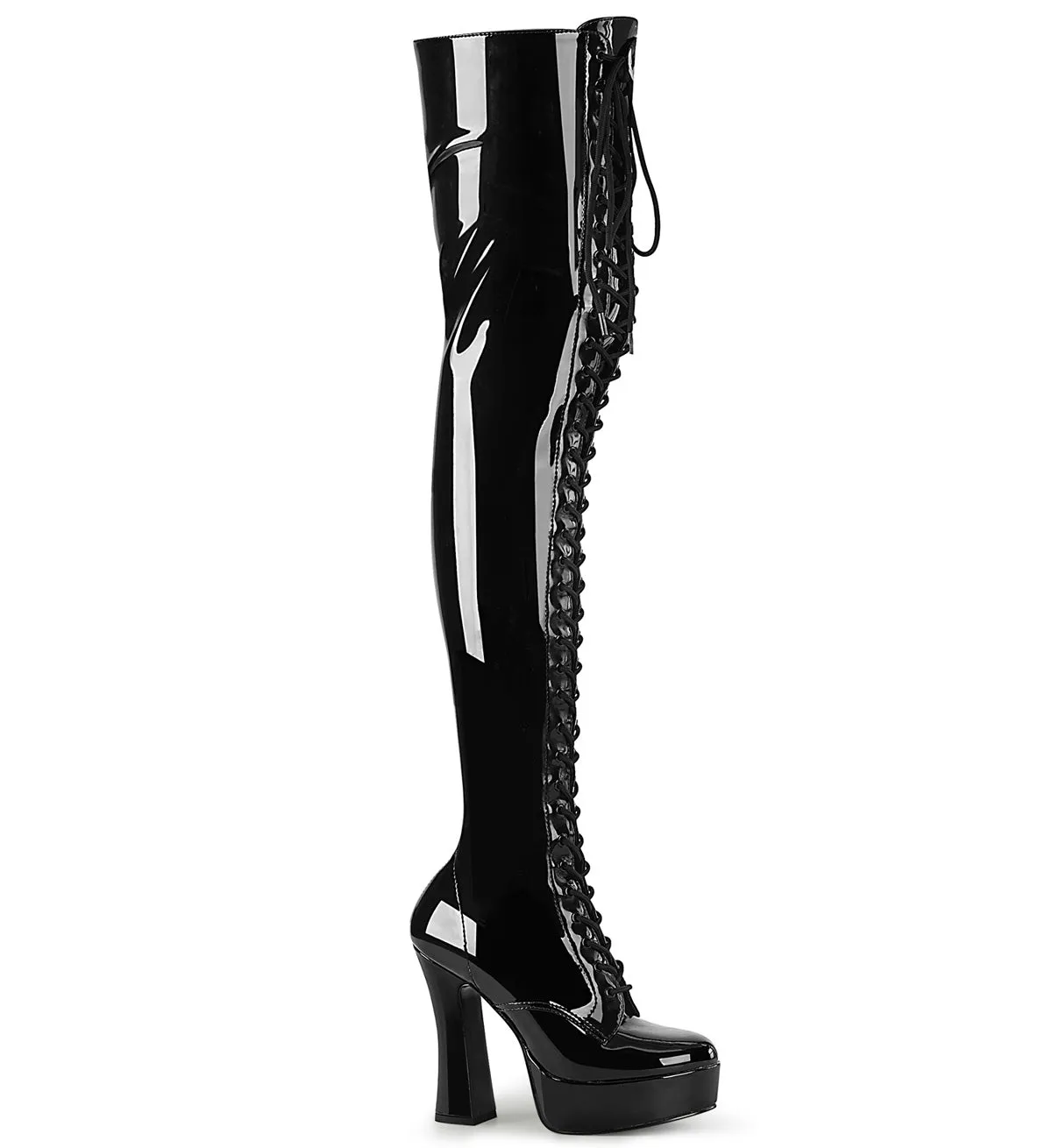 ELECTRA-3023 Pleaser Shoes Chunky Heel Thigh High Boots
