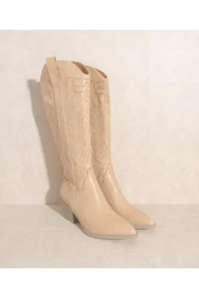 Embroidery Western Knee High Boots