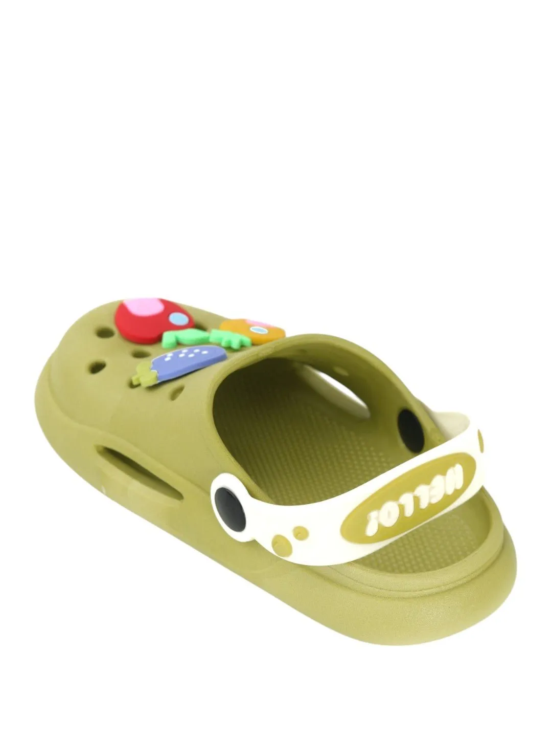 Fruit-Themed Clogs with "Hello" Strap for Girls - Green