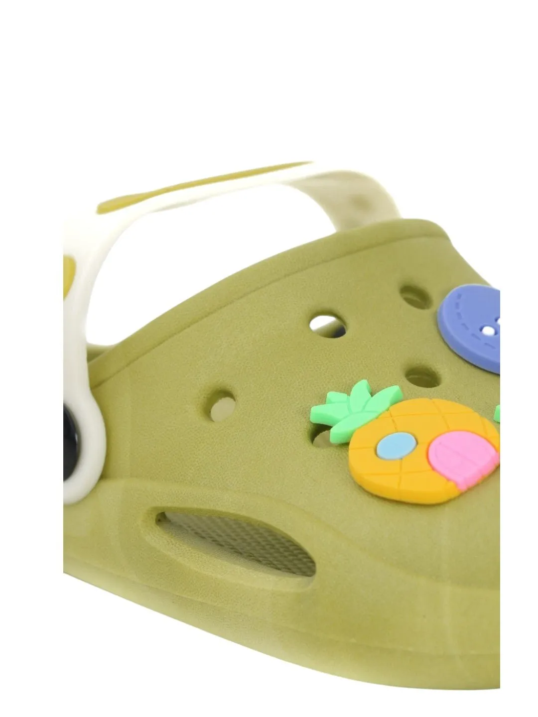 Fruit-Themed Clogs with "Hello" Strap for Girls - Green