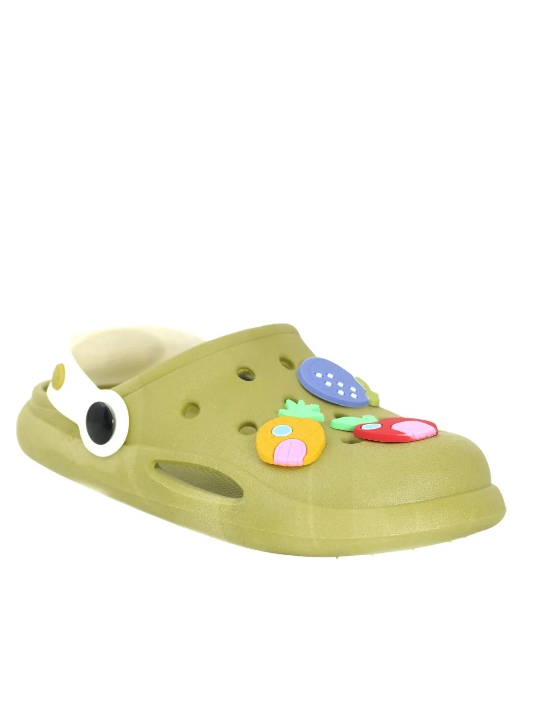 Fruit-Themed Clogs with "Hello" Strap for Girls - Green