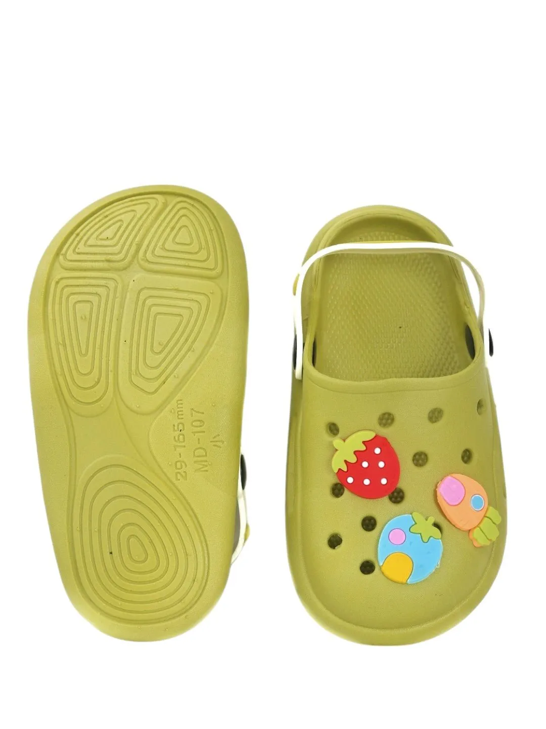 Fruit-Themed Clogs with "Hello" Strap for Girls - Green