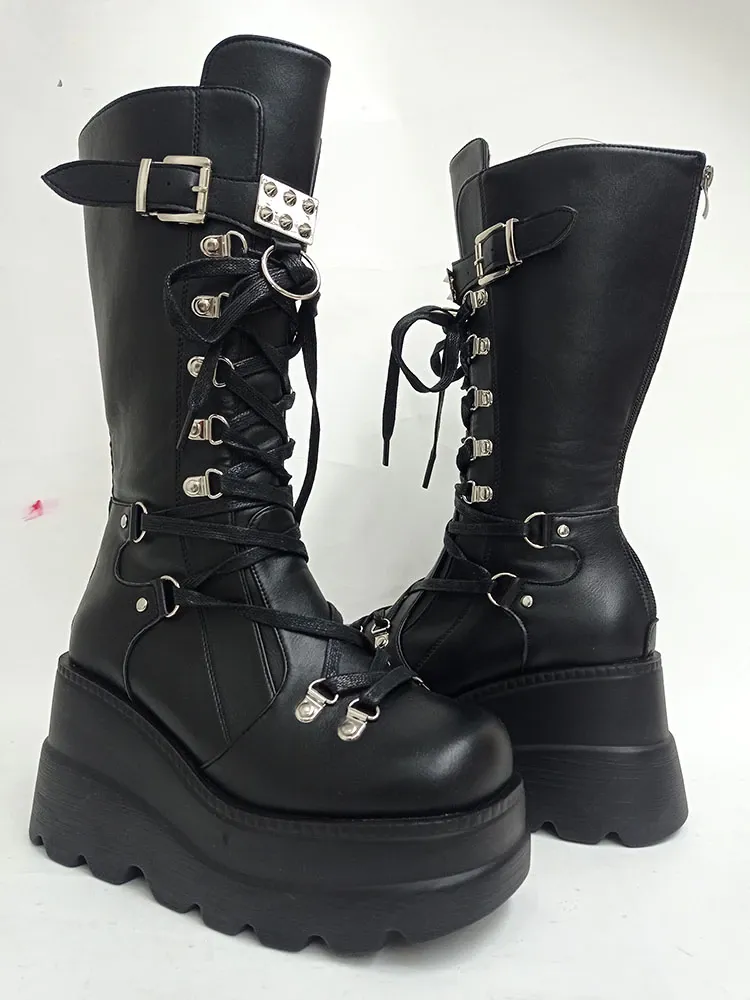 Funki Buys | Boots | Women's Punk High Platform Wedge Boots