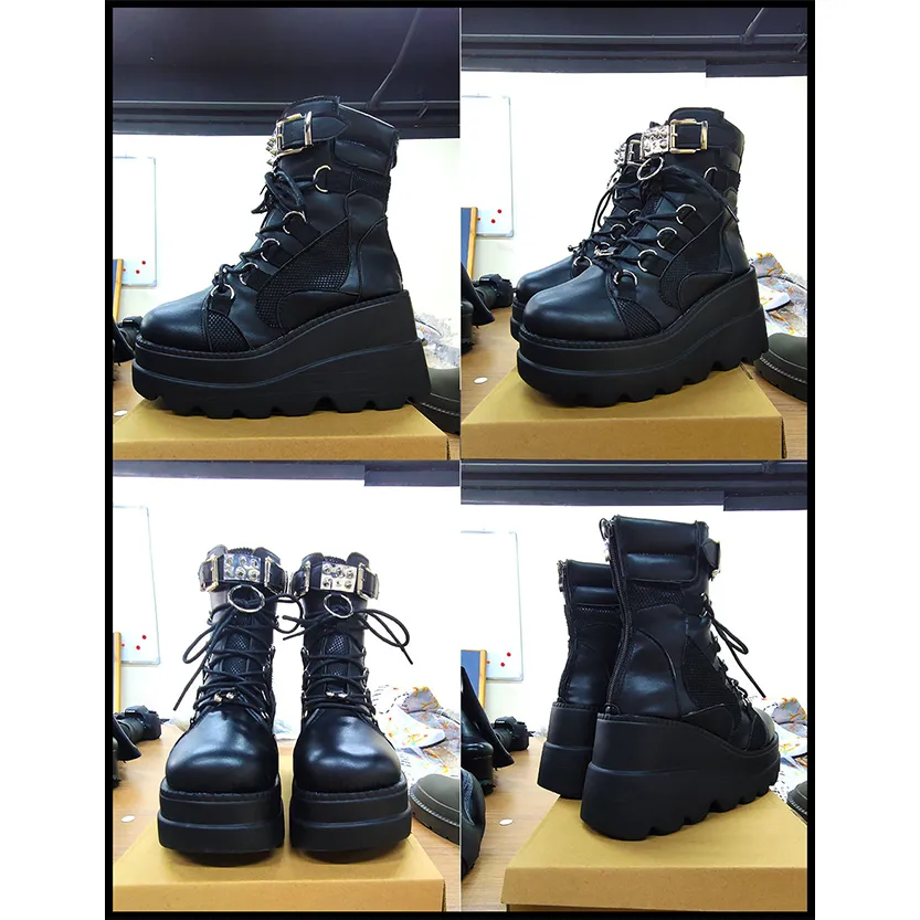 Funki Buys | Boots | Women's Punk High Platform Wedge Boots