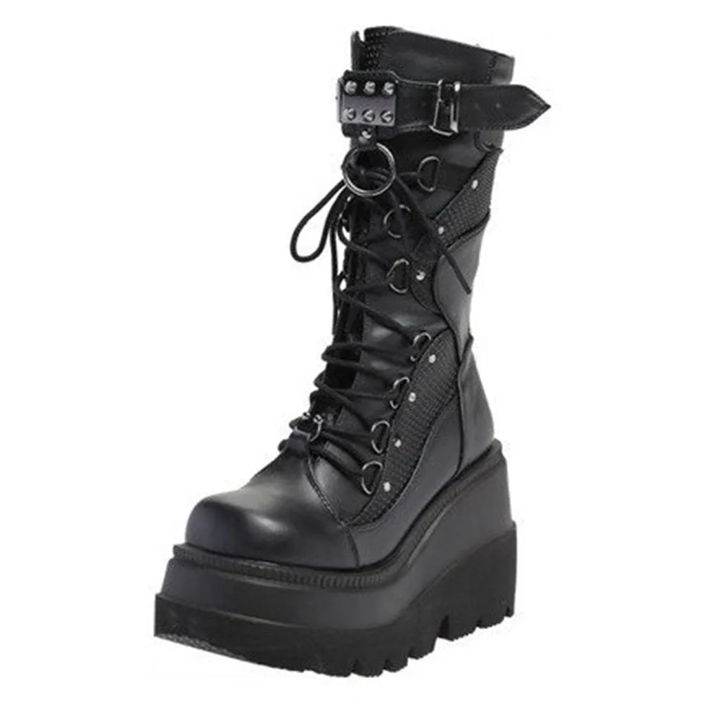 Funki Buys | Boots | Women's Punk High Platform Wedge Boots