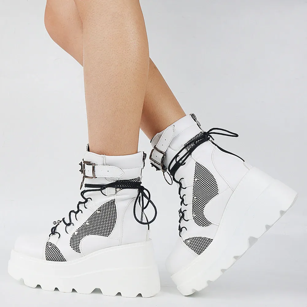 Funki Buys | Boots | Women's Punk High Platform Wedge Boots