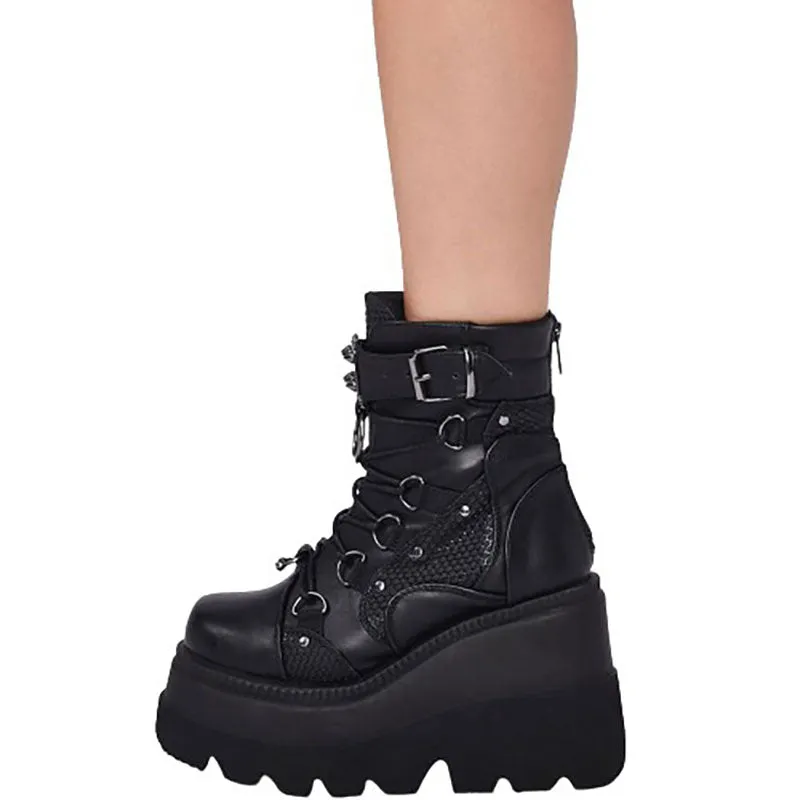 Funki Buys | Boots | Women's Punk High Platform Wedge Boots