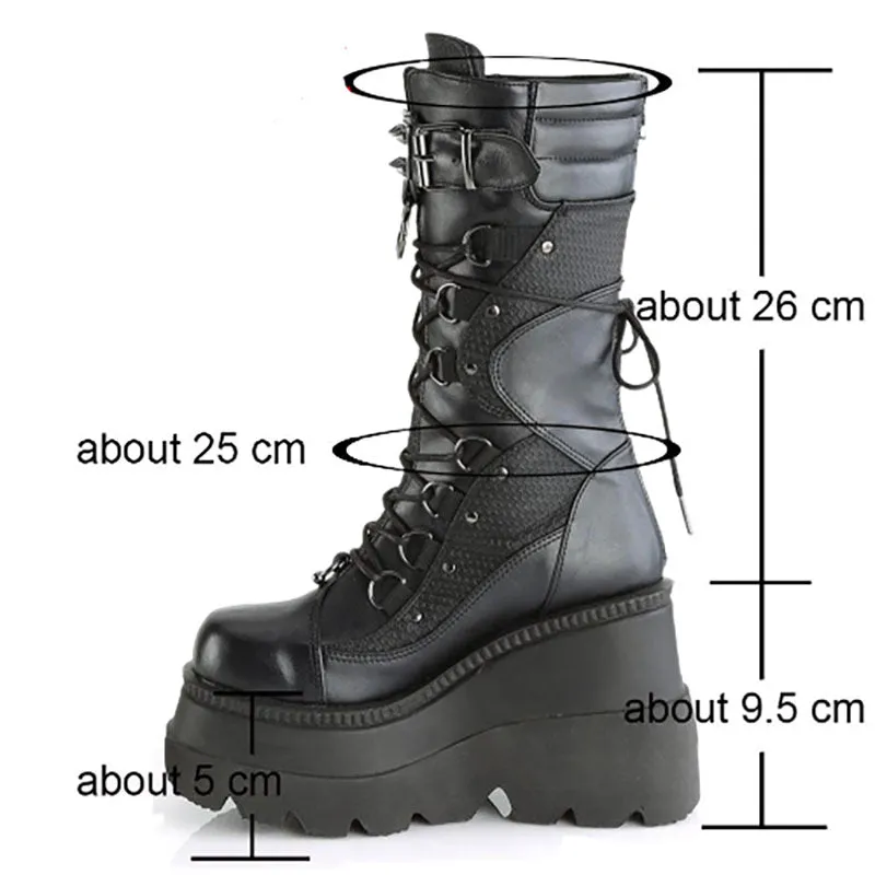 Funki Buys | Boots | Women's Punk High Platform Wedge Boots