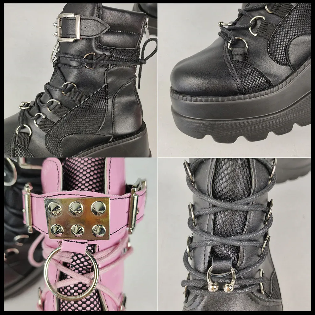 Funki Buys | Boots | Women's Punk High Platform Wedge Boots