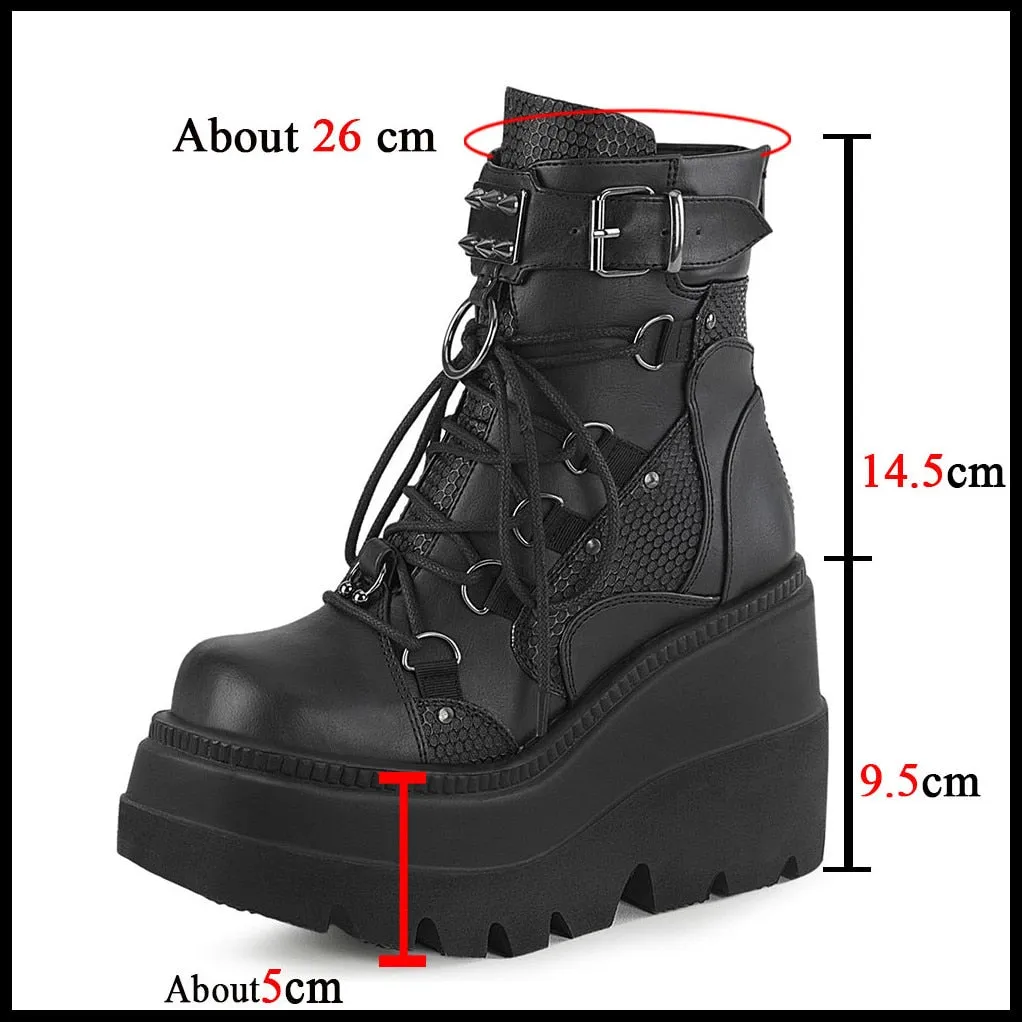 Funki Buys | Boots | Women's Punk High Platform Wedge Boots