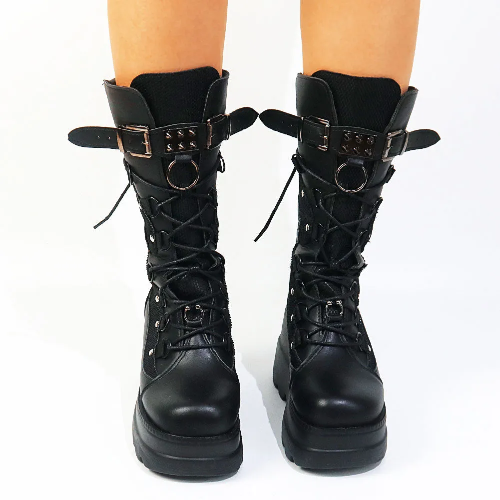 Funki Buys | Boots | Women's Punk High Platform Wedge Boots