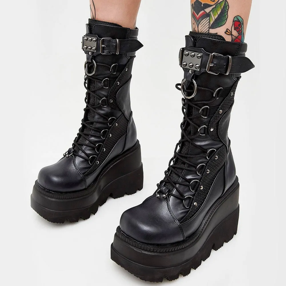 Funki Buys | Boots | Women's Punk High Platform Wedge Boots