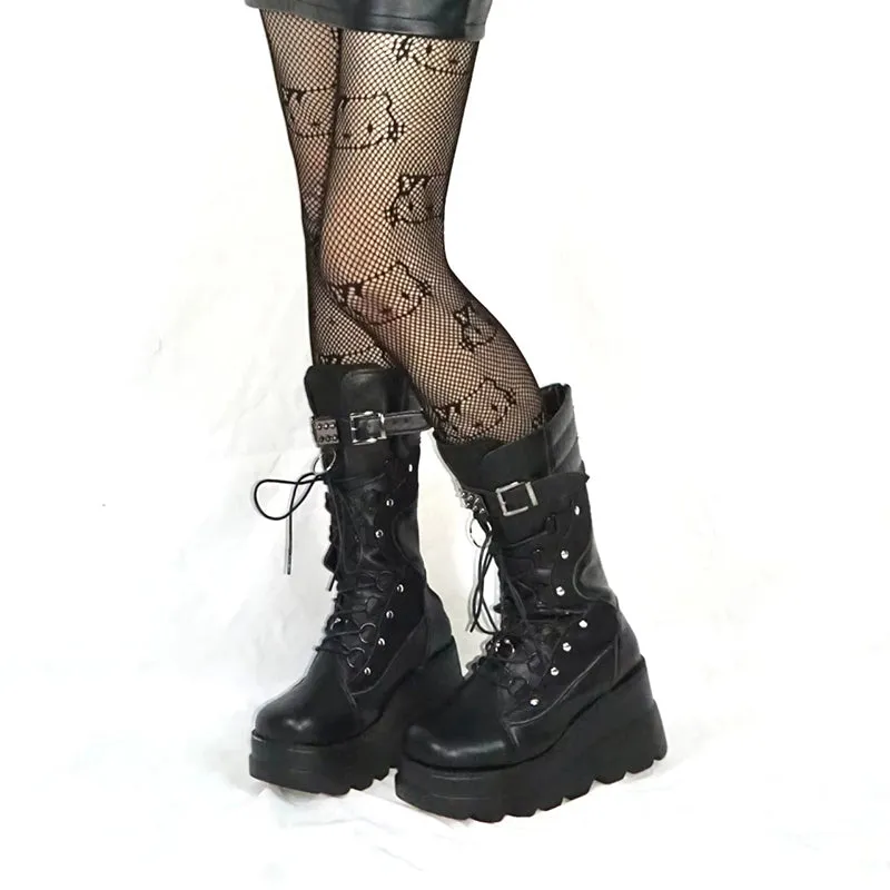 Funki Buys | Boots | Women's Punk High Platform Wedge Boots