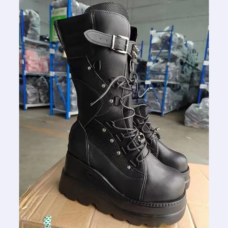 Funki Buys | Boots | Women's Punk High Platform Wedge Boots