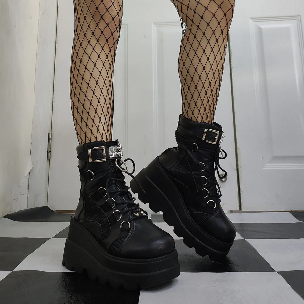 Funki Buys | Boots | Women's Punk High Platform Wedge Boots