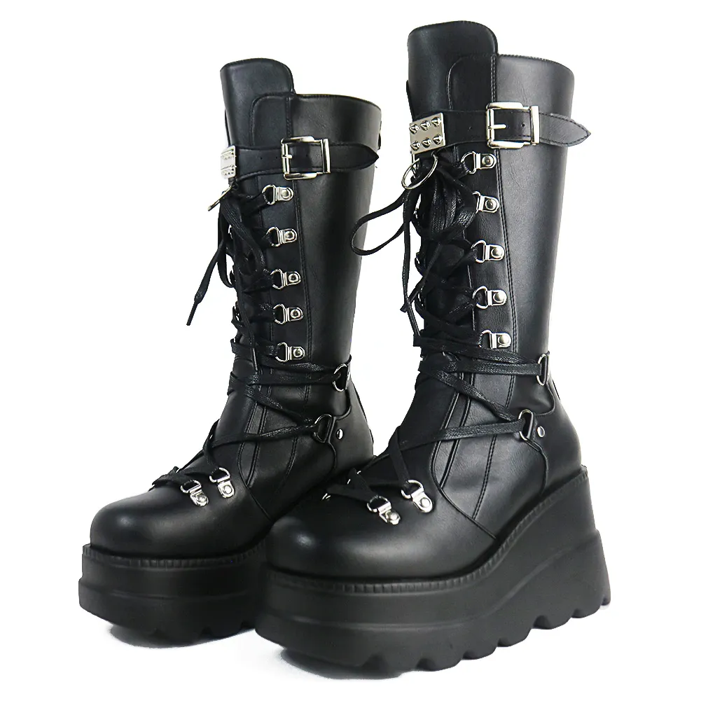 Funki Buys | Boots | Women's Punk High Platform Wedge Boots