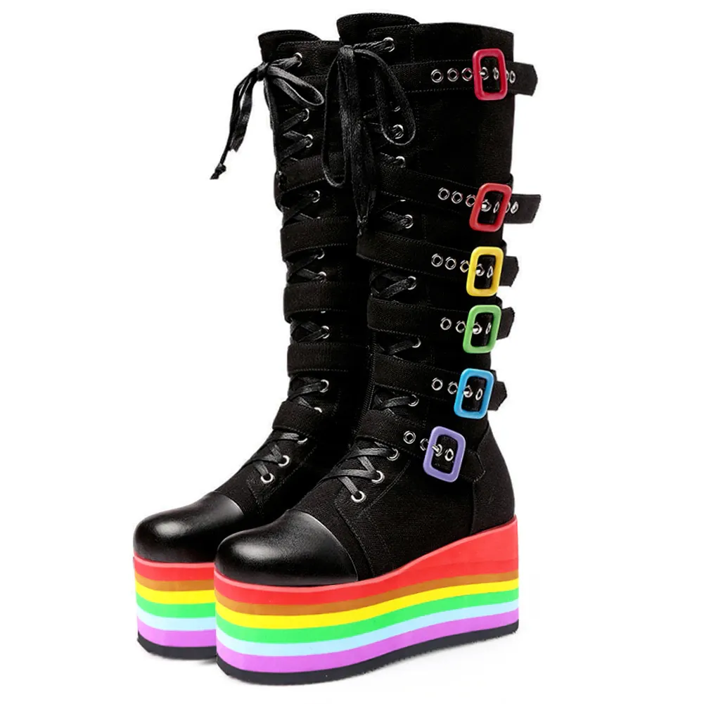 Funki Buys | Boots | Women's Punk High Platform Wedge Boots