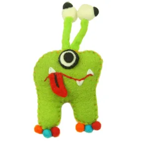 Green Felt Monster-Tooth Fairy Pillow