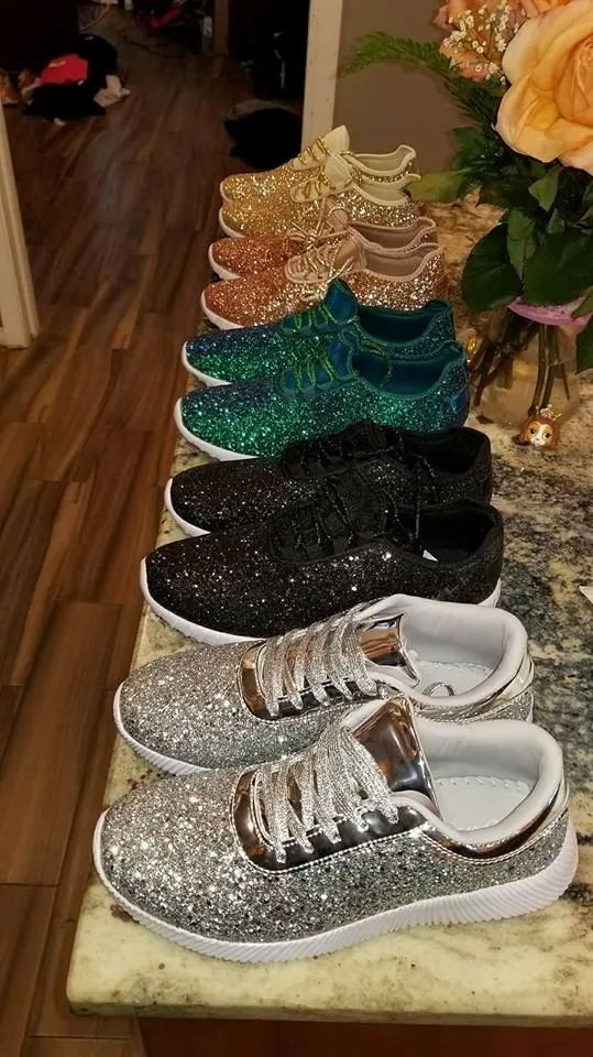 Green Glitter Sneakers