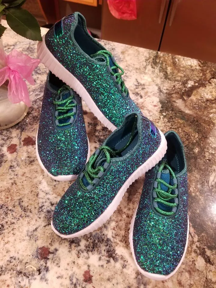 Green Glitter Sneakers