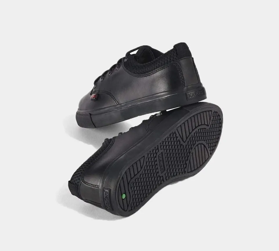 Kickers Tovni Sneak LTHR YM 113405 Trainers Black Teen UK 4
