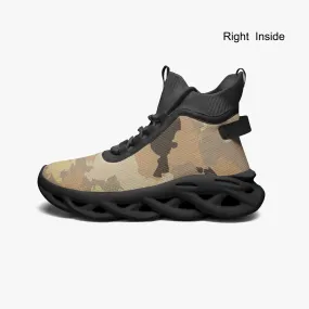 Kicxs Tan Camo High-top Bounce Mesh Knit Sneakers