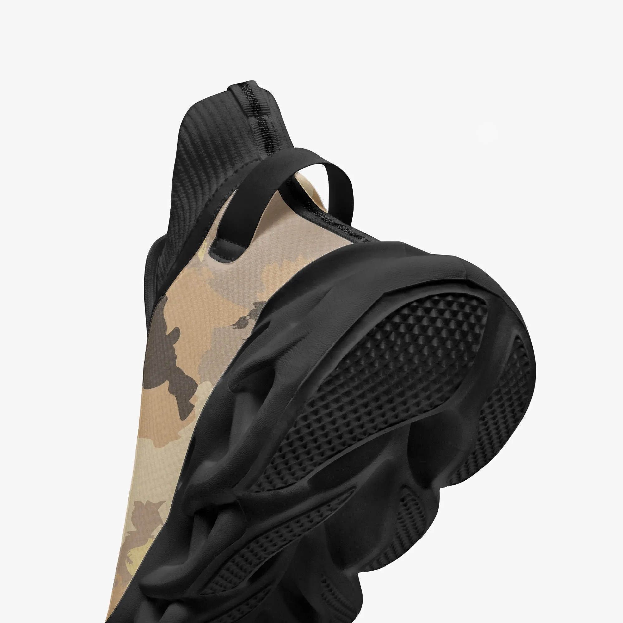 Kicxs Tan Camo High-top Bounce Mesh Knit Sneakers