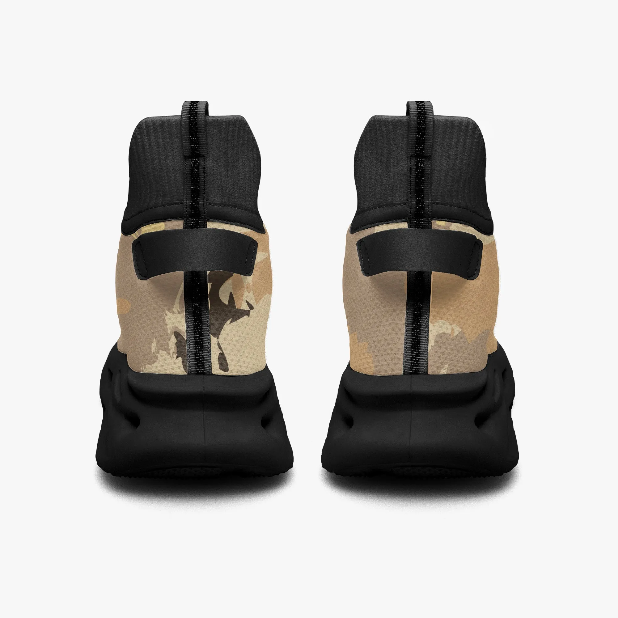 Kicxs Tan Camo High-top Bounce Mesh Knit Sneakers