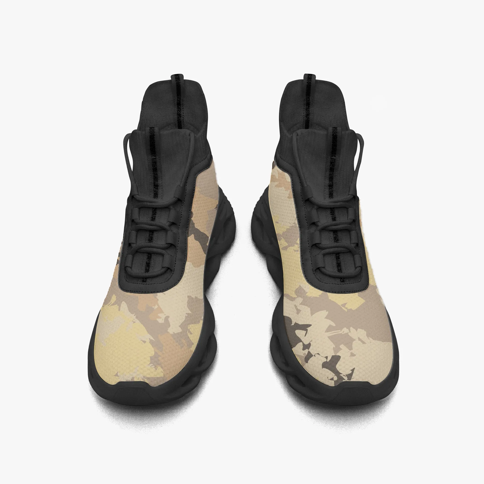Kicxs Tan Camo High-top Bounce Mesh Knit Sneakers