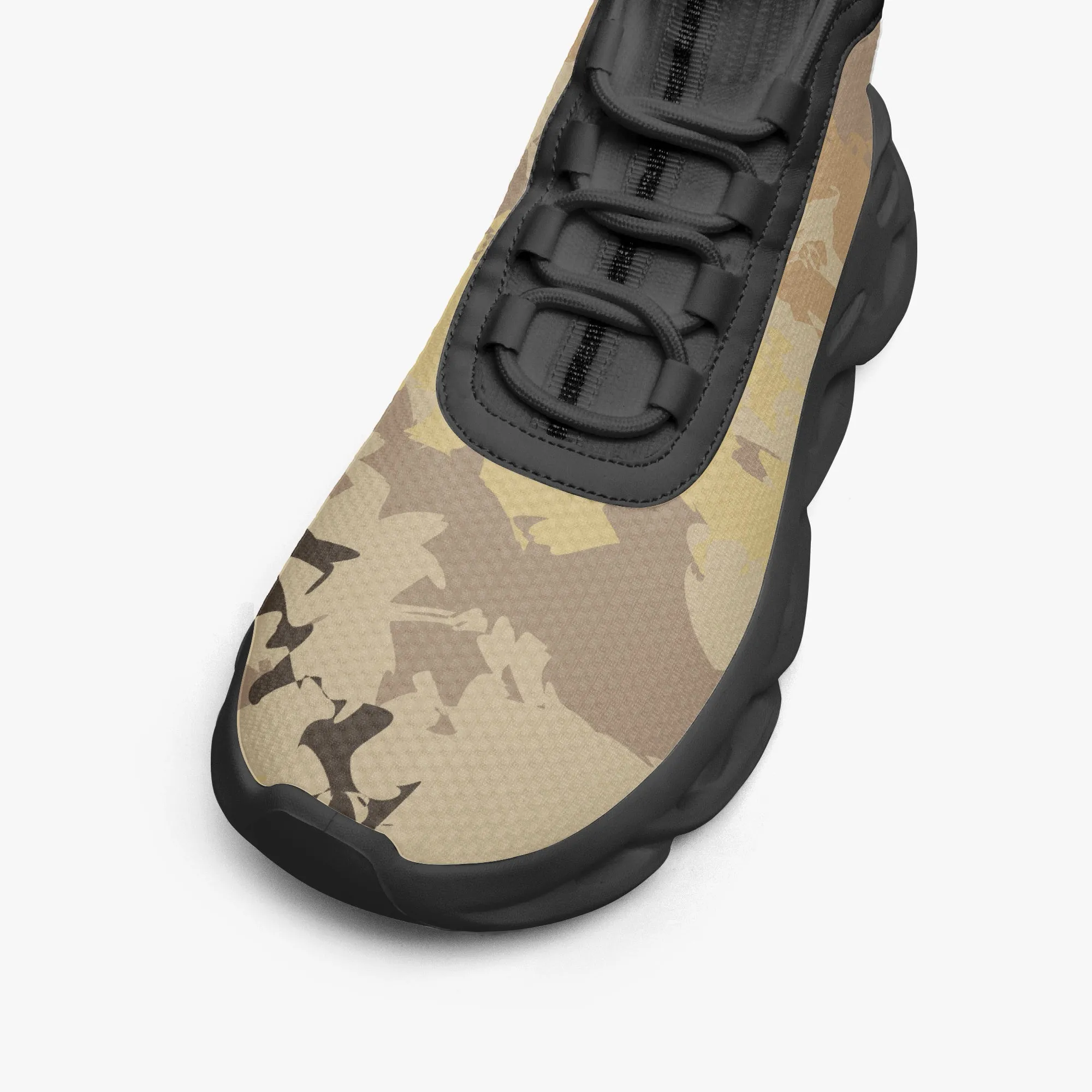 Kicxs Tan Camo High-top Bounce Mesh Knit Sneakers
