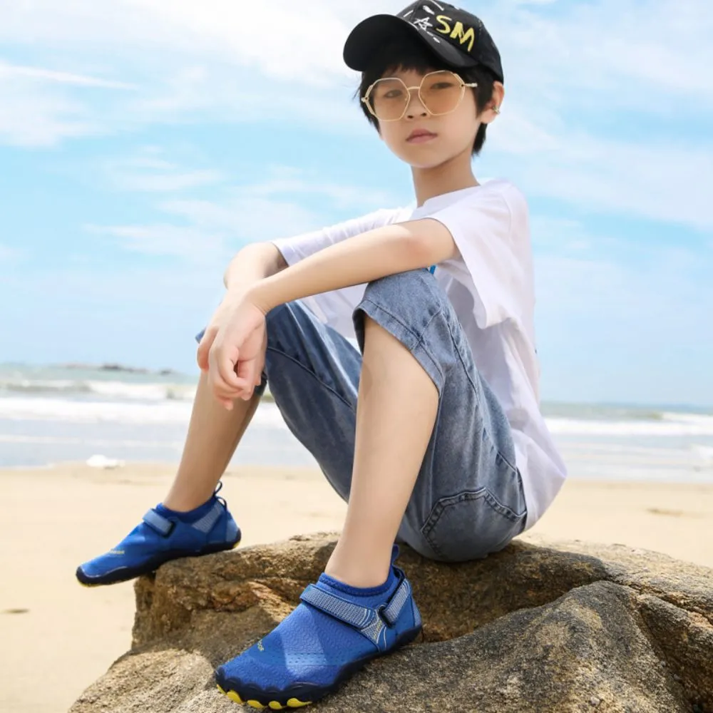 Kids' Water Shoes Barefoot Quick Dry Aqua Sports Boys Girls - Klein Blue Size BigKid US3 = EU34