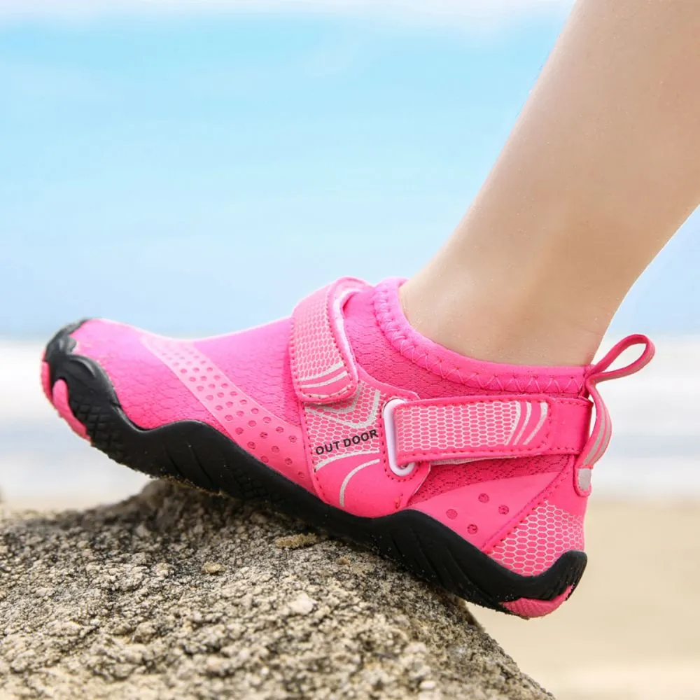 Kids' Water Shoes Barefoot Quick Dry Aqua Sports Boys Girls - Pink Size BigKid US3 = EU34