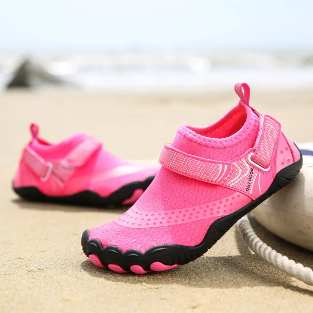 Kids' Water Shoes Barefoot Quick Dry Aqua Sports Boys Girls - Pink Size BigKid US3 = EU34