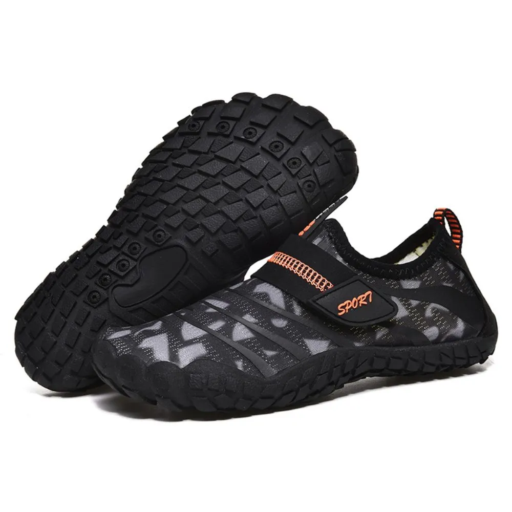 Kids Water Shoes Barefoot Quick Dry Aqua Sports Shoes Boys Girls Pattern Printed - Black Size Bigkid US6.5 = EU38