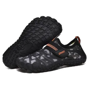 Kids Water Shoes Barefoot Quick Dry Aqua Sports Shoes Boys Girls Pattern Printed - Black Size Bigkid US6.5 = EU38