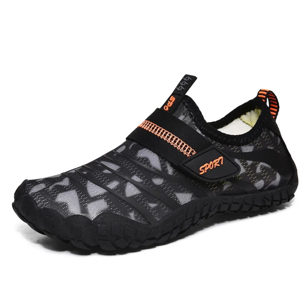 Kids Water Shoes Barefoot Quick Dry Aqua Sports Shoes Boys Girls Pattern Printed - Black Size Bigkid US6.5 = EU38