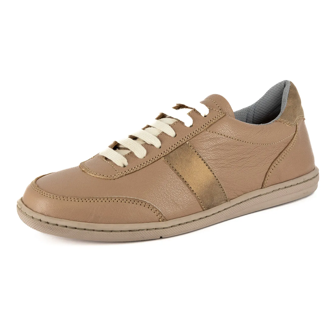 Kwaru : Ladies Leather Sneaker in Timber Cayak & Beige Spirit