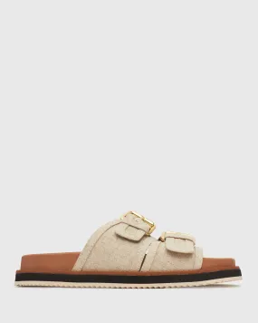 LAIKEN Vegan Buckle Footbed Slides
