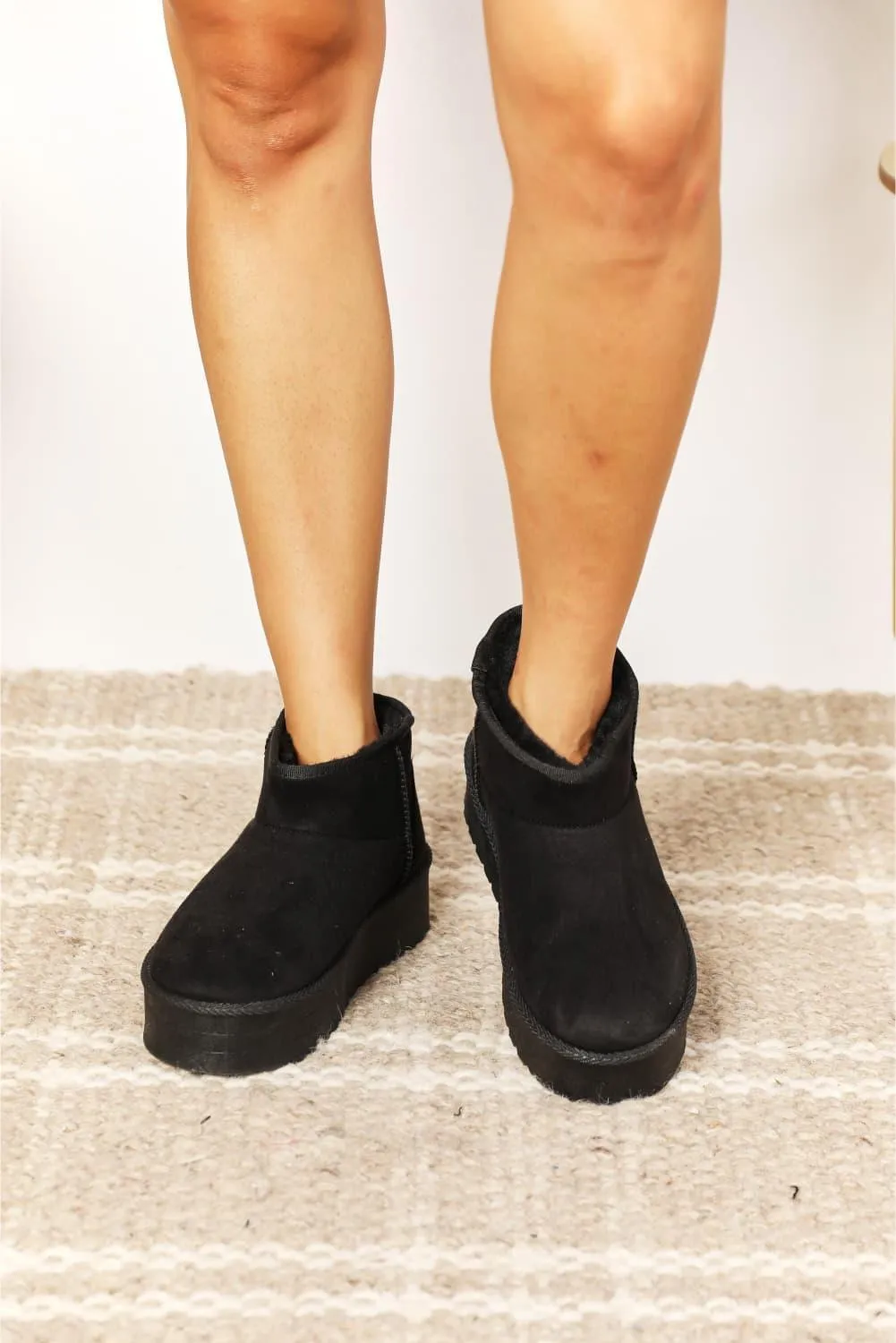 Legend Women's Black Platform Mini Boots